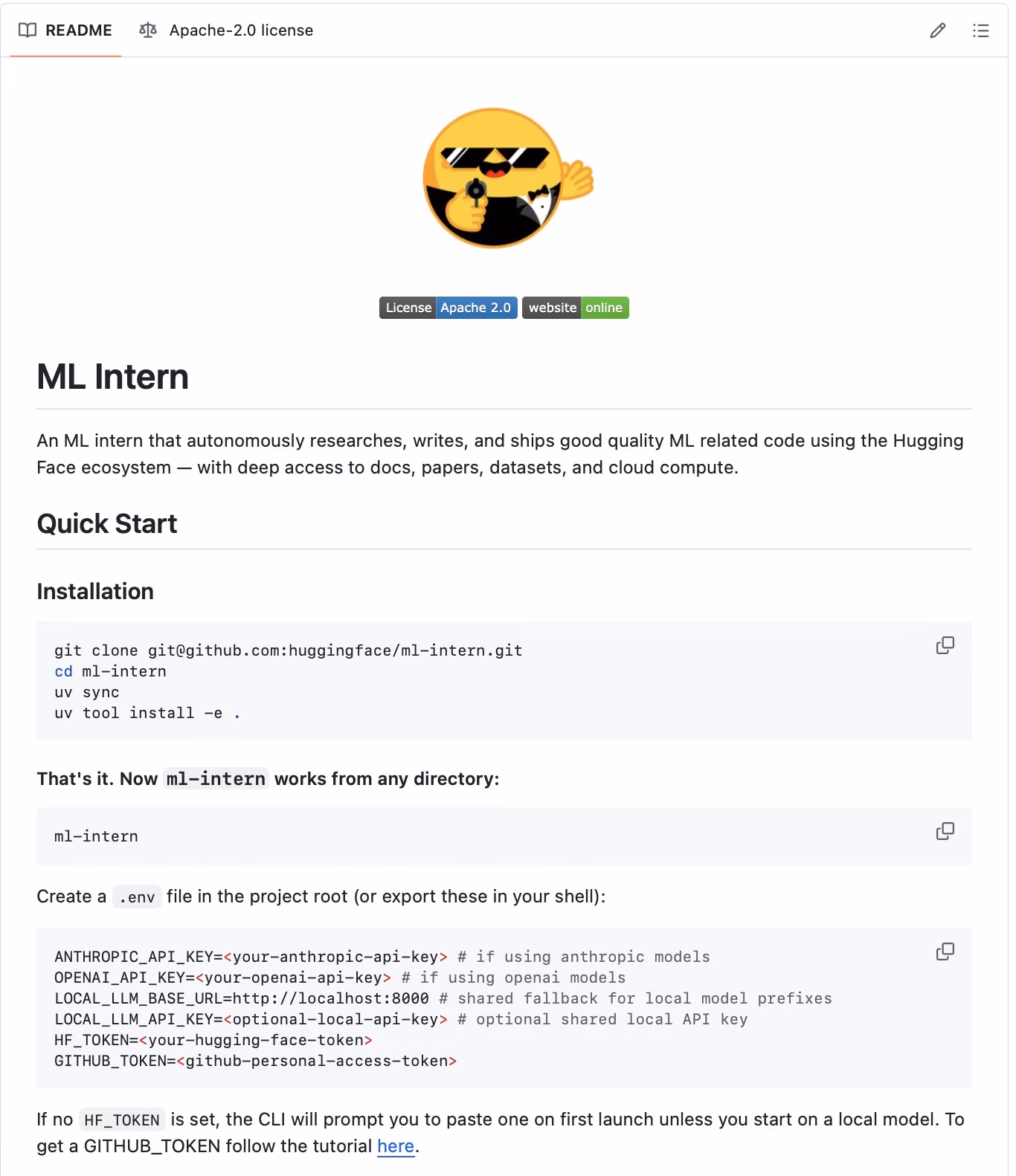 AI资讯:HuggingFace发布的ml-intern智能体工作流程图示