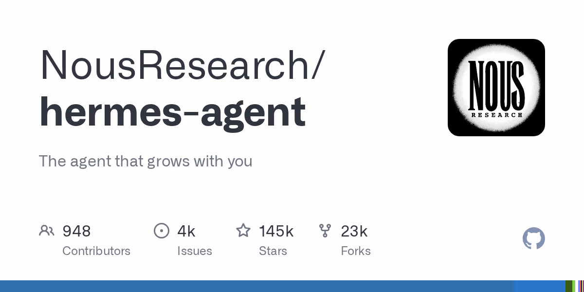 AI资讯:NousResearch发布的hermes-agent智能体框架核心进化算法流程展示