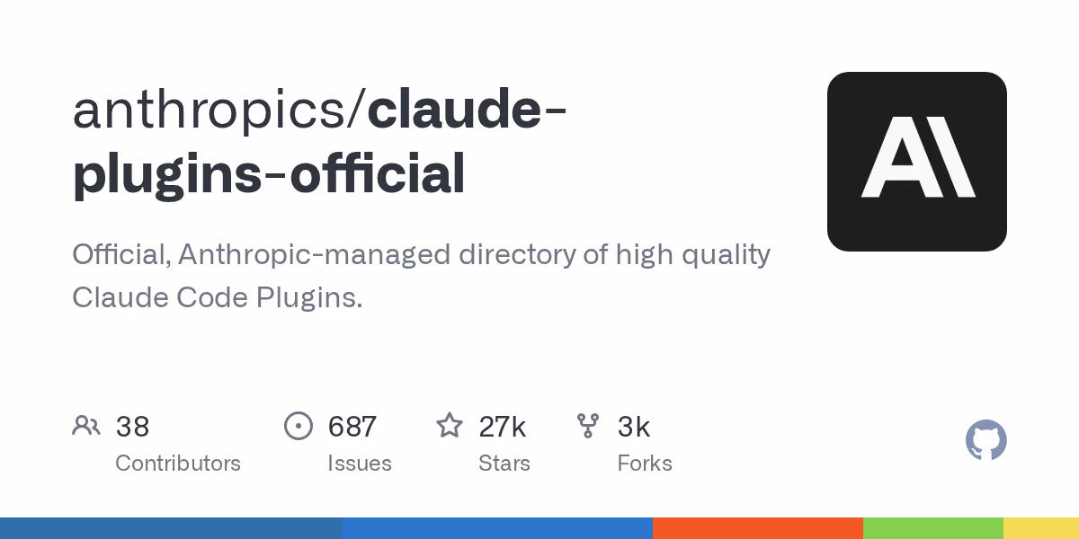 AI资讯:Claude官方代码插件目录GitHub项目首页与获赞数