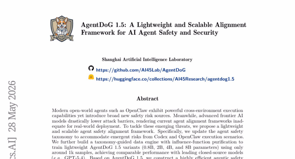 AI资讯:AgentDoG 1.5 智能体安全对齐框架架构展示图