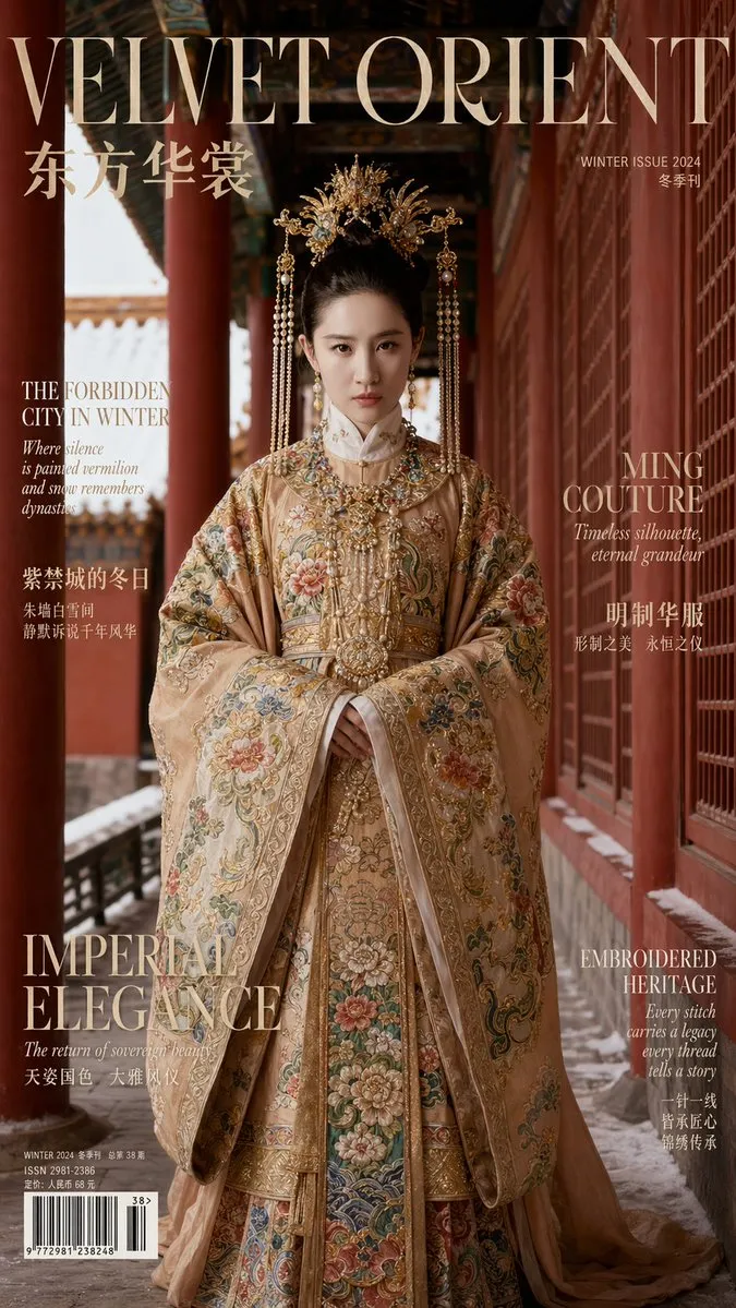 明代汉服高定时尚杂志封面