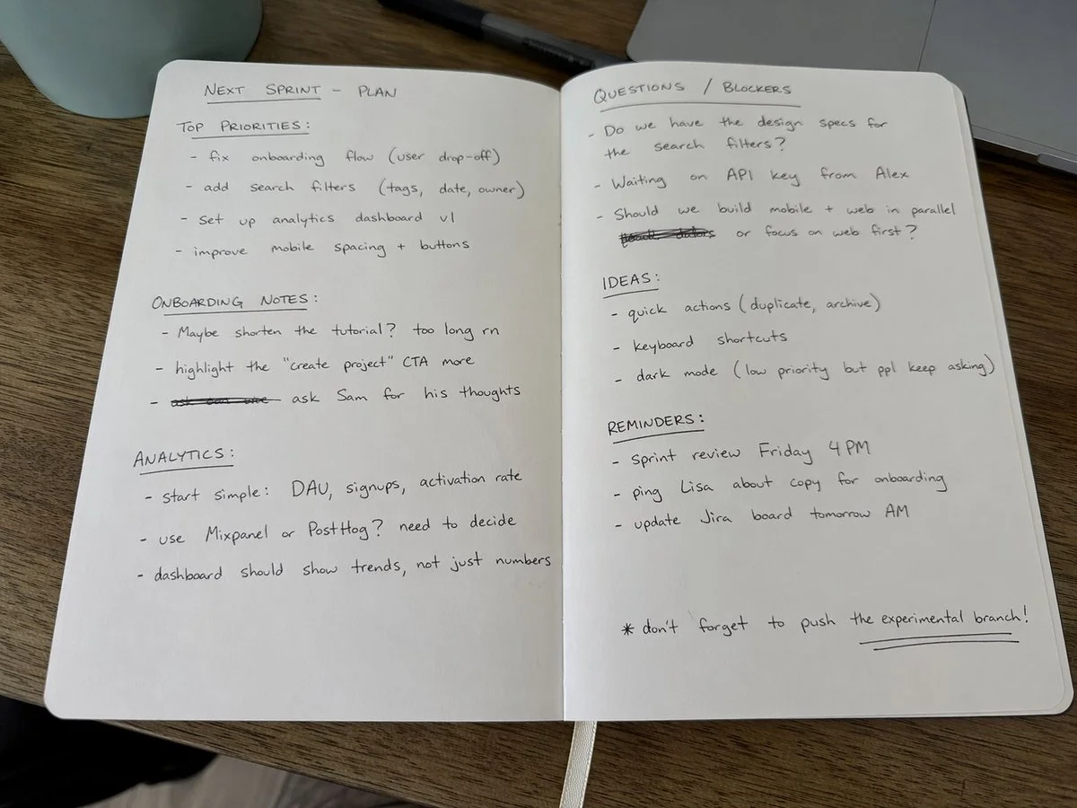 手写笔记本照片