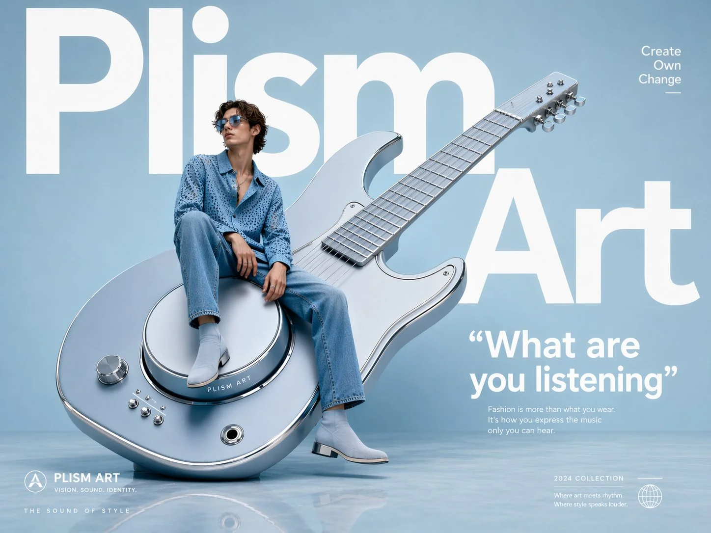 前卫吉他雕塑时尚广告